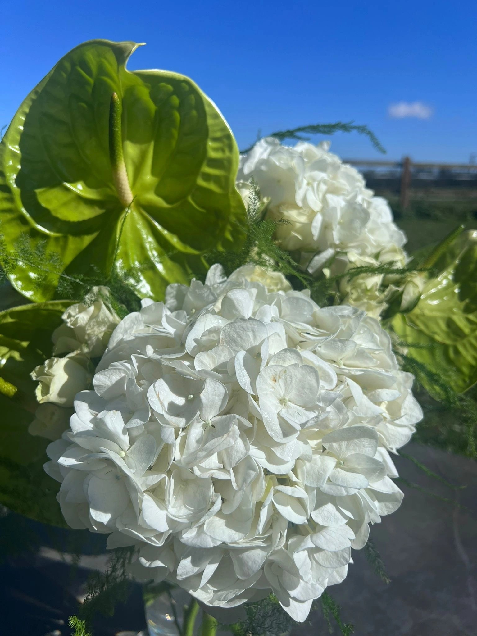 Structured hand-tied bouquet by Moo's Flowers near Ipswich